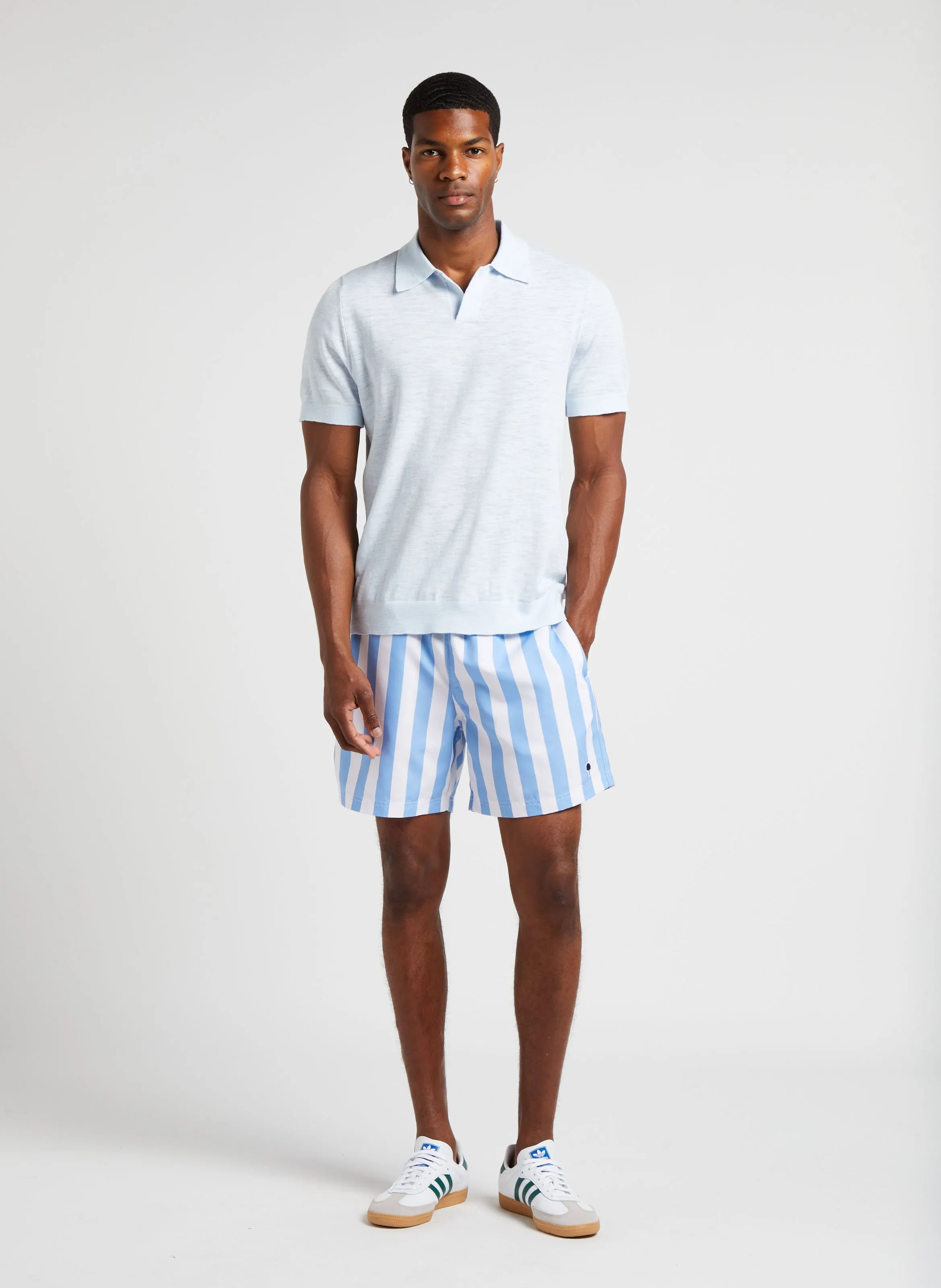  FAGUO   MIMIZAN - Bermuda a righe in cotone | Beige